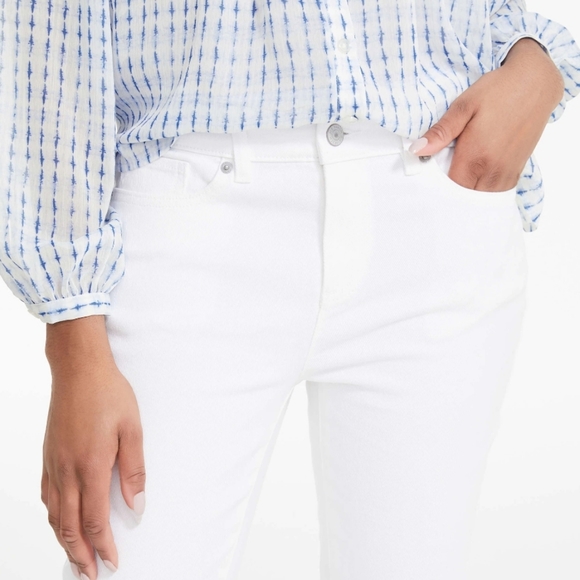 JOE FRESH White Slim Fit Raw Hem Denim Jeans - Picture 1 of 8